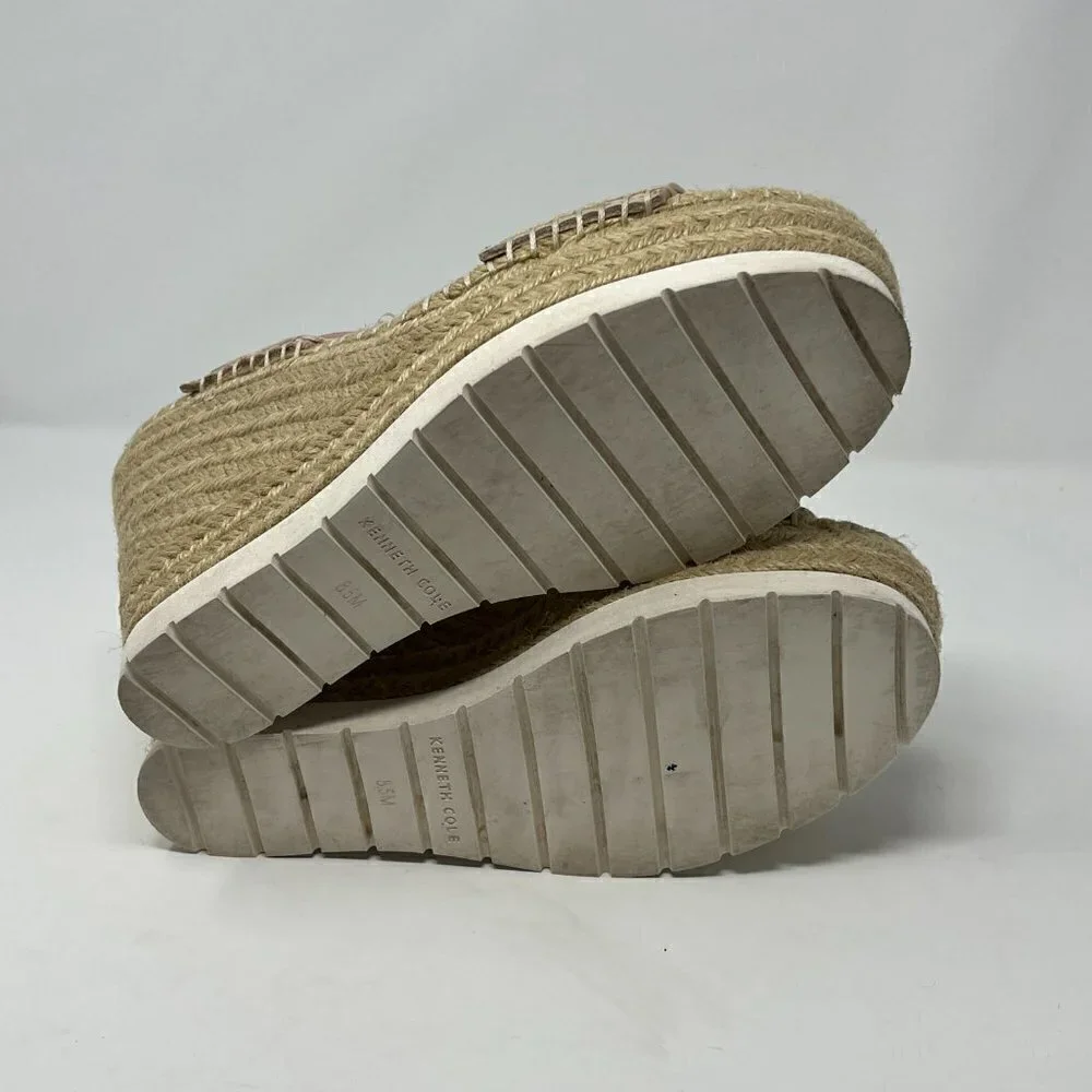 Kenneth Cole wedge espadrilles nude pink sandals 8.5